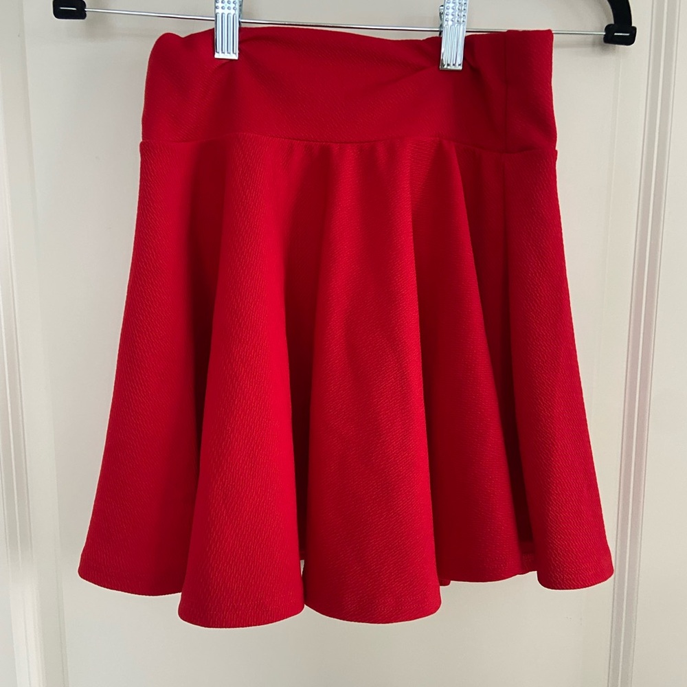 Red Skater Style skirt